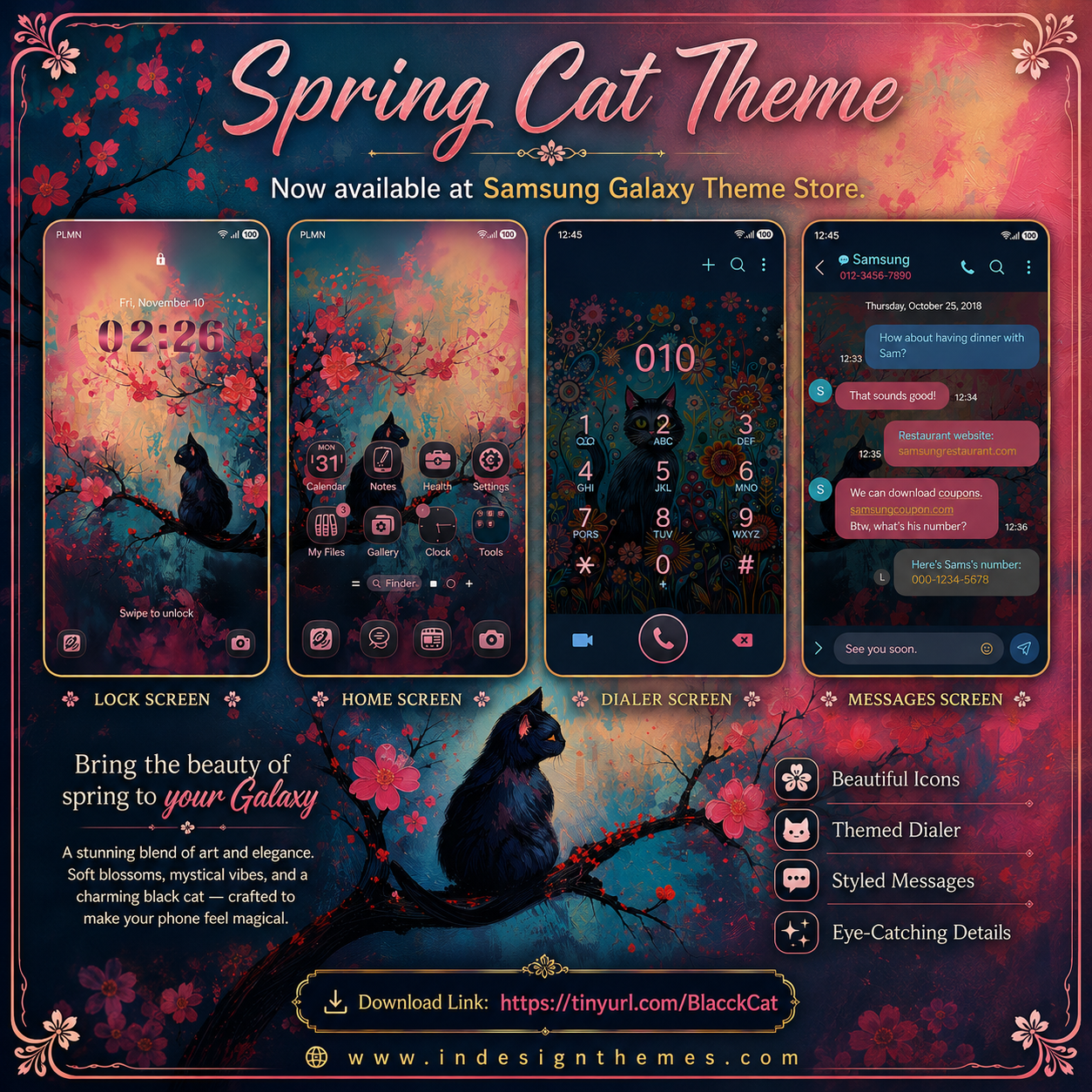Spring Cat Samsung Galaxy Theme